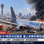 【突发】亚马逊波音767货机冲出迈阿密机场跑道撞车起火,至少5死5伤